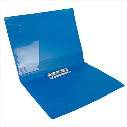 папка с зажимом и карманом а4 синяя