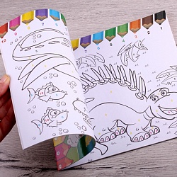 раскраска-книжка по номерам 20,5*20,5см "динозаврики"