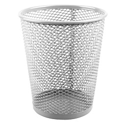 стакан металлический для  канцелярских принадлежностей  серый, черный (конус)