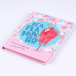 книжка  записная для девочек а6  80л "принцесса фламинго" тв. обложка, глиттер