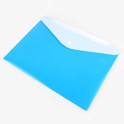 папка-конверт на кнопке а4  diamond синяя с дополнительным карманом