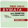 Бумага для заметок с клеевым краем 51*51мм 100л зелёная