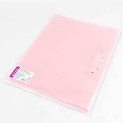 папка с зажимом и карманом а4 ice розовая