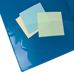 папка с пружинным скоросшивателем и карманом а4 синяя