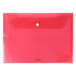 папка-конверт на кнопке а4 150мкм красная