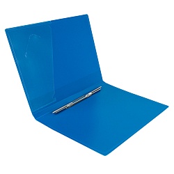 папка с пружинным скоросшивателем и карманом а4 синяя