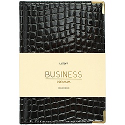 ежедневник недатированный  а5 152л iguana (черный) обложка искусств. кожа , золотой срез мет.уг