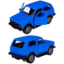 машинка инерционная 13,5*6*6,5см синяя , отк. двери