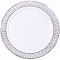 тарелки пластиковые 26см в наборе 12шт. круглые белые с серебристым узором по кайме