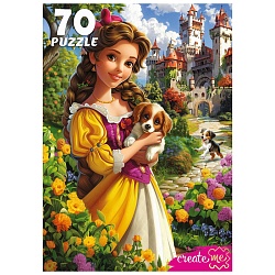 пазлы   70 элементов принцесса со щенком