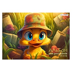 альбом для рисования 20л. "утёнок" на склейке бум. 110г/м2