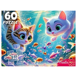 пазлы   60 элементов котята под водой