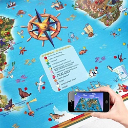 карта мира для детей интерактивная лам. (в картон. тубусе)