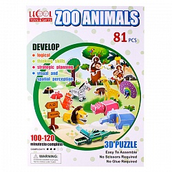 пазл 3d "zoo animals" lk-8861 (81 элементов)