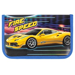 пенал 1отдел. 190*115мм  авто в ночи с откидной планкой