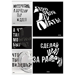 тетрадь  48л кл. "надписи-4" обложка матов. ламинация выбор. лак