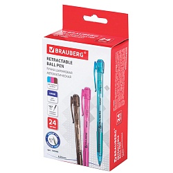 ручка автоматическая шар. синяя  brauberg "patrol" корпус ассорти