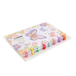 Блокнот 15,5*21см 80л на пластиковых кольцах в клетку "Бабочки"