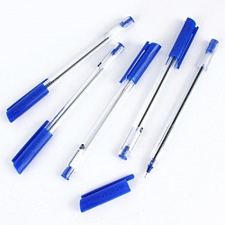 ручка шар. синяя trinity на масляной основе корпус прозрачный трёхгранный