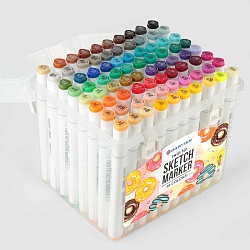 маркеры для скетчинга (двусторонние) (набор 80 цв)