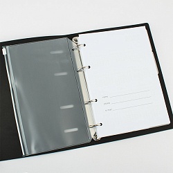 ежедневник недатированный  а5 136л joybook снежная мята на кольцах обложка искусств. кожа 