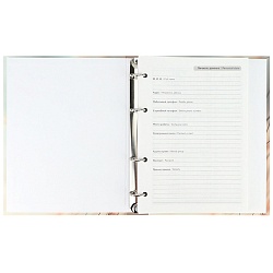 ежедневник недатированный  а5 128л. "нежные цветки" на кольцах