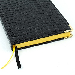 ежедневник недатированный  а5 152л iguana (черный) обложка искусств. кожа , золотой срез мет.уг