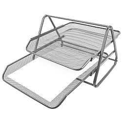 лоток горизонтальный металлический 2 секции серый