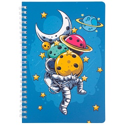 Блокнот A5  60л в линейку "Космос" на спирали