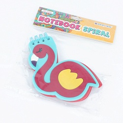 Блокнот фигурный  8*12см 50л "Фламинго" на спирали