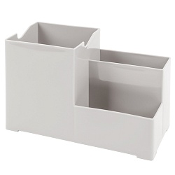 органайзер настольный пластиковый 3 отделения светло-серый