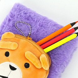 Блокнот A5  64л меховой c монетницей в линейку