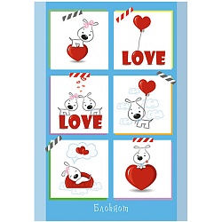 Блокнот А7  16л "Любимый щенок" на скрепке