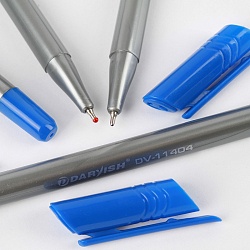 ручка шар. синяя на масляной основе "darvish" корпус трёхгранный серый