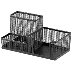 органайзер настольный металлический 3 отделения чёрный