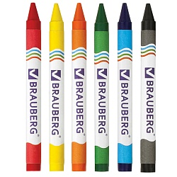 мелки восковые  6цв brauberg