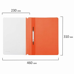 папка-скоросшиватель а4 "brauberg" 180мкм оранжевая