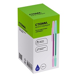 ручка шар. синяя  стамм "оптима" корпус пастель микс