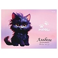 Альбом для рисования 24л. на скрепке "Чёрный котик"