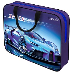 папка детская с ручками ткань "скорость"