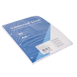 сменный блок для тетрадей на кольцах  а4 80л в клетку