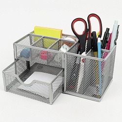 органайзер настольный металлический 8 отделений серый
