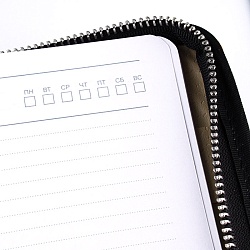 ежедневник а5 недатиров. 120л "darvish" обложка к/з (3 цвета) на молнии с ремешком, с держ. д/ручки