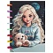 Блокнот 15,5*21см 80л на пластиковых кольцах в клетку "Девочка со щенком"