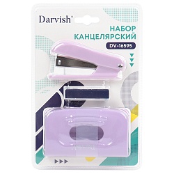 набор канцелярский (степлер №10, дырокол, скобы) ассорти
