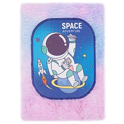 Блокнот A5  80л меховой "Космос" в клетку