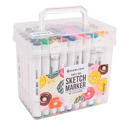 маркеры для скетчинга (двусторонние) (набор 60 цв) (уценка)