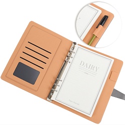 ежедневник а5 недатиров. 100л обложка кож.зам. на кольцах с магнитной застёжкой