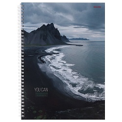 книжка записная  а4  80л "скалистое побережье" на гребне