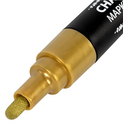 маркер меловой стираемый brauberg  золотистый, 3 мм